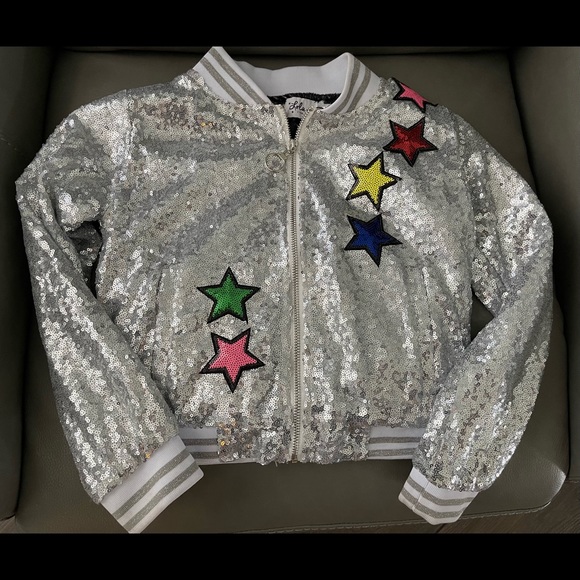 Lola + the Boys, girls unicorn sequin bomber size 8 & 12. - Picture 2 of 8